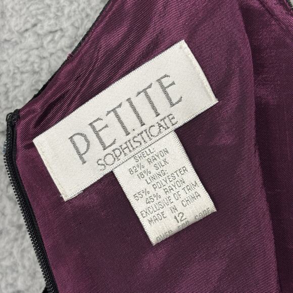 Sophisticate Sheath Velvet Dress Rayon Silk Blend Sheath Embellishments size 12 - Picture 7 of 13